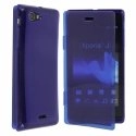 FLIPGELXPJBLEU - Etui Gel rabat et tactile pour Sony Xperia ST26i coloris bleu translucide