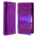 FLIPGELXPJVIOLET - Etui Gel rabat et tactile pour Sony Xperia ST26i coloris violet translucide