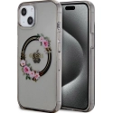 GUHMP13MHFWFCK - Coque Guess série Flower MagSafe pour iPhone 13 coloris gris fumé