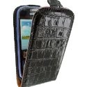 HCROCOS3MININOIR - Etui Fashion Clip Croco noir Samsung S3 Mini i8190