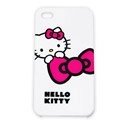 HKITTY-IPHONE4-BL - Coque rigide Hello Kitty blanche pour iPhone 4