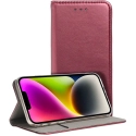 MAGNETO-A15BORD - Etui folio Samsung Galaxy A15 rabat latéral coloris bordeaux