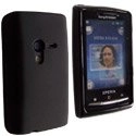 SOFTYGLOS-X10MINI-NO - Housse Softygel noire glossy pour Sony Ericsson X10 Mini