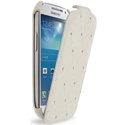 STCFLIPBLINGS4MBLA - Etui rabat roma bling bling blanc Samsung Galaxy S4 Mini