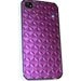 COVDIAMIP4_VIOLET - Coque rigide aspect matelassé violet toucher gomme avec inserts diamants iPhone 4S
