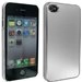 NZALUIP4GRIS - Coque aspect chrome et aluminium brossé gris Apple iPhone 4 et 4S