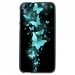 TPU1DES820PAPILLONSBLEUS - Coque Souple en gel noir pour HTC Desire 820 avec impression Motifs papillons bleus