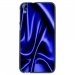 TPU1DES820SOIEBLEU - Coque Souple en gel noir pour HTC Desire 820 avec impression Motifs soie drapée bleue