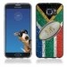 TPU1S6EDGEBALLONAFRIQUESUD - Coque Souple en gel pour Samsung Galaxy S6 Edge avec impression ballon de rugby et drapeau de l'Afri