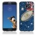 TPU1S6EDGEBALLONAUSTRALIE - Coque Souple en gel pour Samsung Galaxy S6 Edge avec impression ballon de rugby et drapeau de l'Aust