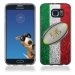 TPU1S6EDGEBALLONITALIE - Coque Souple en gel pour Samsung Galaxy S6 Edge avec impression ballon de rugby et drapeau de l'Ital