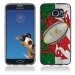 TPU1S6EDGEBALLONPAYSGALLE - Coque Souple en gel pour Samsung Galaxy S6 Edge avec impression ballon de rugby et drapeau du Pays d