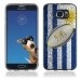 TPU1S6EDGEBALLONURUGUAY - Coque Souple en gel pour Samsung Galaxy S6 Edge avec impression ballon de rugby et drapeau de l'Urug