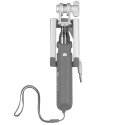 4SMARTSPERCHESELFIEMINIFILGRIS - Support perche extensible pour selfie ou vidéo avec déclencheur bouton
