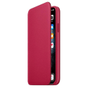 APPLEIPX-MQRX2ZM - Etui cuir officielle Apple iPhone X/Xs rabat latéral coloris rouge framboise