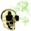 BOOMSKULLGOLD - Enceinte Bluetooth Boom-Skull stéréo coloris gold son 2.1