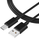 CABLE-USBCLONGNOIR - Câble avec connecteur USB-C allongé pour smartphone renforcé coloris noir