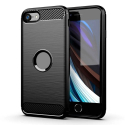 CARBOBRUSH-IPSE2020 - Coque iPhone SE(2020/2022) antichoc coloris noir aspect carbone