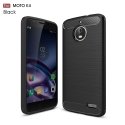 CARBOBRUSH-MOTOE4 - Coque souple Moto-E4 antichoc coloris noir aspect carbone