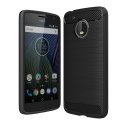 CARBOBRUSH-MOTOG5 - Coque Moto-G5 antichoc coloris noir aspect carbone
