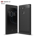 CARBOBRUSH-XPERIAL2 - Coque Xperia-L2 flexible antichoc coloris noir aspect carbone