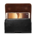 COMFORTCUIR-5XL - Etui horizontal Trekker M1 et smartphones épais cuir noir 168 x 90 x 15mm