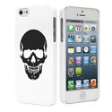 CPRN2IP4SKULLNOLUNET - Coque arriere blanche Motif Skull noir pour iPhone 4/4s