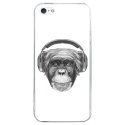 CRYSIPHONE5CVIEUSINGECASQ - Coque rigide transparente pour Apple iPhone 5C avec impression Motifs singe avec casque