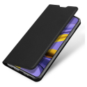 DUX-FOLIOA34GNOIR - Etui Galaxy A34 noir mat fin avec rabat latéral aimant invisible et coque souple