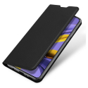 DUX-FOLIOA54NOIR - Etui Galaxy A54 noir mat fin avec rabat latéral aimant invisible et coque souple