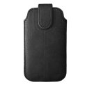 DV0925-POUCHXLNOIR - Etui eco-cuir noir iPhone 7 système sangle Pull-Up fermeture magnétique