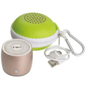 EWA-A103GOLD - Mini enceinte sans fil Bluetooth Aluminium gold avec housse et câble