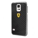 FESCCBHCS5BL - coque rigide aspect carbone et chrome Ferrari pour Galaxy S5