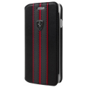 FEURFLBKPXBKR - Etui iPhone Xs Ferrari rabat noir avec logo métal et bandes rouges