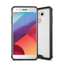 FUSION-LGG6NOIR - Coque LG G6 bi-matières type bumper noir et dos rigide trandparent