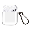 GEL-AIRPODTRANSP - Coque souple en gel transparent pour boitier Apple Airpods avec mousqueton
