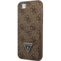 GUHCI8P4TPW - Coque Guess Saffiano Double-Card coloris marron logement cartes