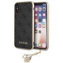 GUHCPXGF4GGR - Coque iPhone Xs Guess série Charms noir et or avec pendentif