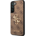 GUHCS23S4GMGBR - Coque Galaxy S23 Guess série Logo métal doré coloris marron
