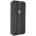 LAMBORG-FOLIOIP11PRONOIR - Etui folio Lamborghini série Huracan iPhone 11 Pro en cuir noir