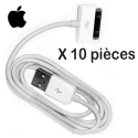 LOT10-APPLEMA591 - Lot de 10 câbles Apple origine pour iPhone 4S et iPad 2 iPad 3