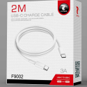 LTP-F9002USBC2M - Câble USB-C mâle/mâle 2 mètres coloris blanc F9002 de LT-Plus