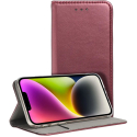 MAGNETO-A12BORD - Etui folio Samsung Galaxy A12 rabat latéral coloris bordeaux