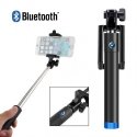 MOXSELFIEMINIBLEU - Support perche Selfie extensible avec déclencheur bluetooth coloris noir et bleu