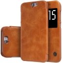 NILLKFOLIOQINA9CAMEL - Etui à rabat Nillkin Qin pour HTC One-A9 coloris camel avec fenêtre visualisation