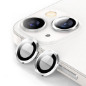 RINGLENS-IP14SILVER - Vitre protection appareil photo iPhone 14 / 14 Plus verre avec anneau aluminium gris