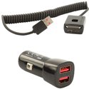 SCH30023-CAC3EN1 - Chargeur allume cigare double USB 2,4A avec câble 3 en 1 Swiss Charger SCH30023