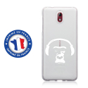 TPU0NOKIA31SINGECASQ - Coque souple pour Nokia 3-1 avec impression Motifs singe avec son casque