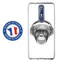TPU0NOKIA51VIEUSINGECASQ - Coque souple pour Nokia 5-1 avec impression Motifs singe avec casque