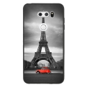 TPU1LGV30PARIS2CV - Coque souple pour LG V30 avec impression Motifs Paris et 2CV rouge